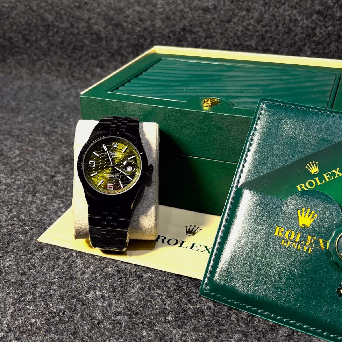 Rolex Land-Dweller- Green Honeycomb Dial