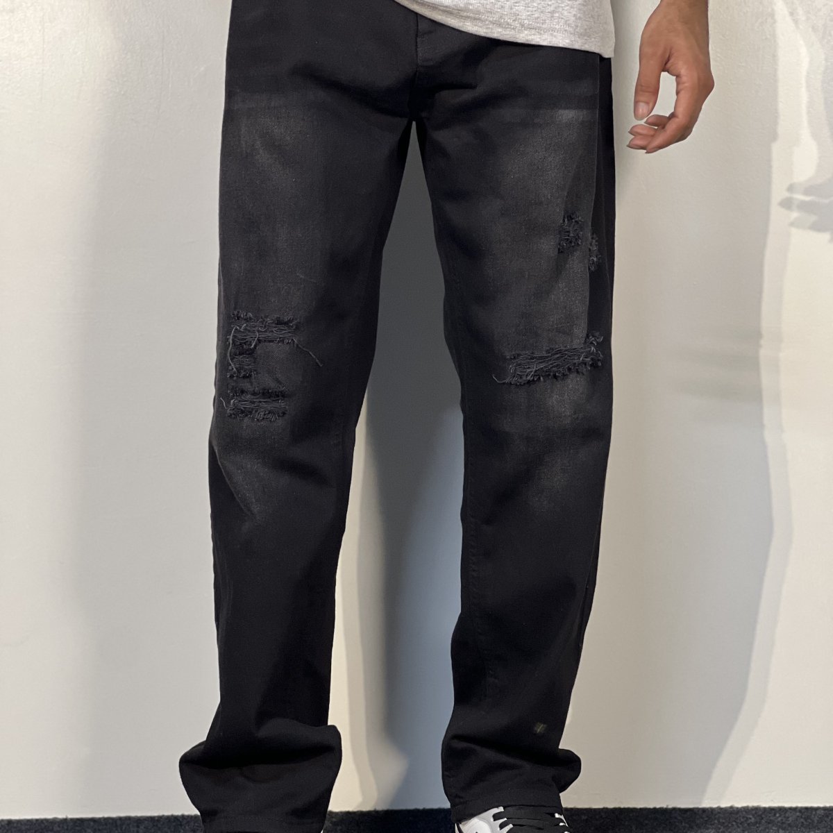 Washed Black Grinding Semi Baggy