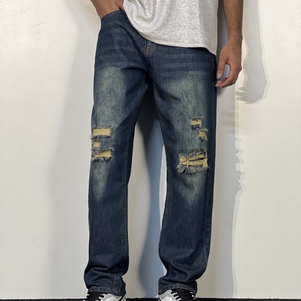 Washed Vintage Grinding Semi Baggy