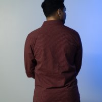 GANT Signature Maroon and Gold Fine Pin Stripe Shirt