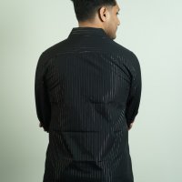 Tommy Black and Silver Metallic Pin Stripe Shirt