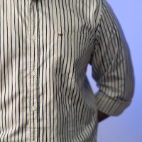 Tommy Off White and Dark Navy Stripe Shirt