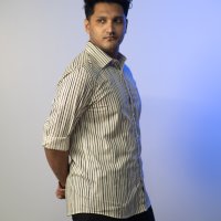 Tommy Off White and Dark Navy Stripe Shirt
