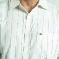 Tommy White and Slate Blue Stripe Shirt