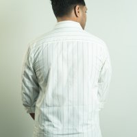 Tommy White and Slate Blue Stripe Shirt