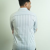 Tommy White- Navy-Sky Blue Multi Stripe Shirt