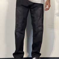 Washed Black Grinding Semi Baggy