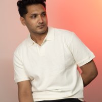 White Ribbed Knit Polo